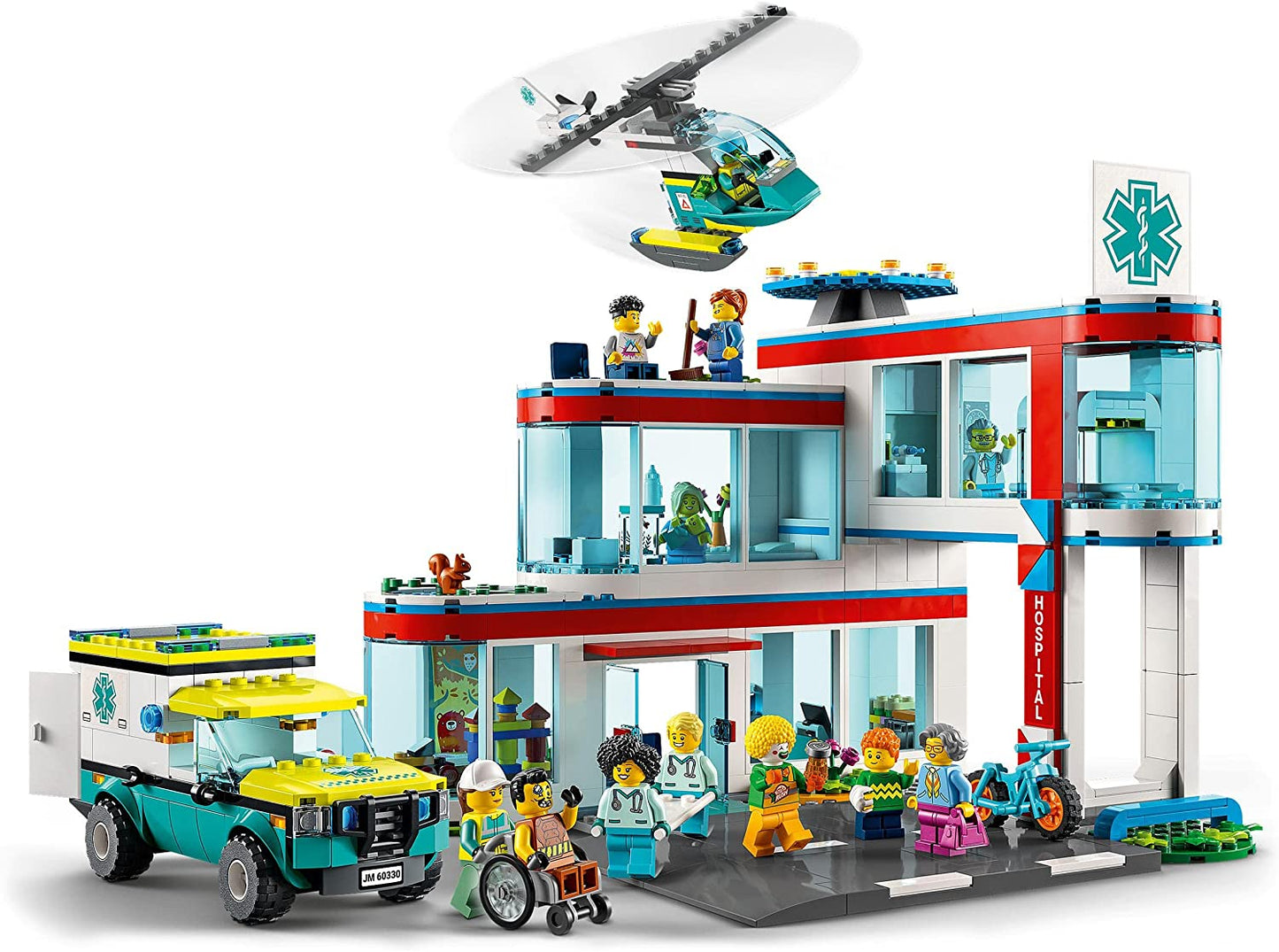 LEGO 60330 City Set de construcción de hospital con ambulancia