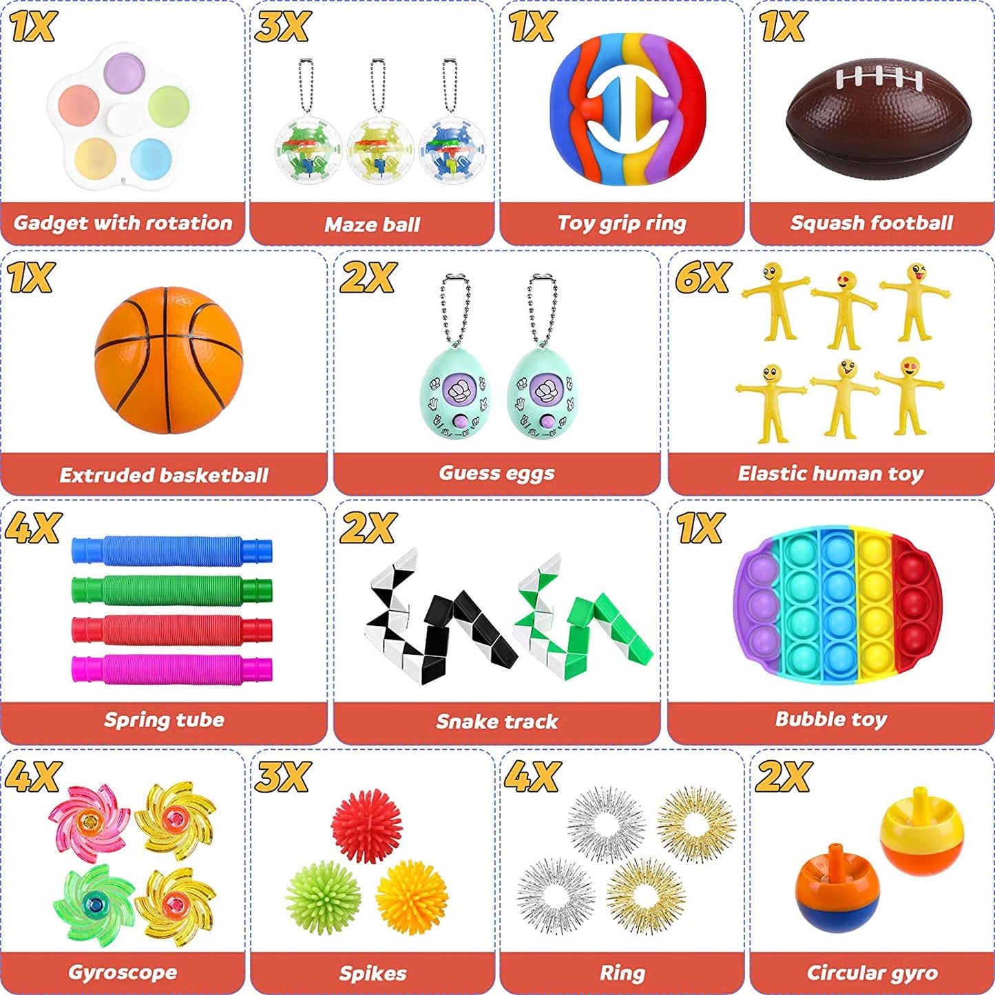 Gemeer Pop Fidget - Brinquedos de Alívio da Ansiedade - 35 peças