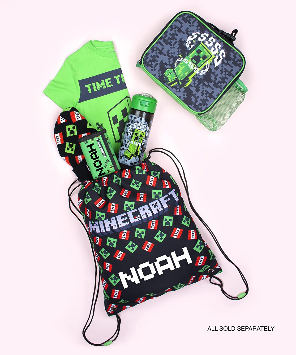 Minecraft Cinza de Pixel Creeper - Lancheira Minecraft