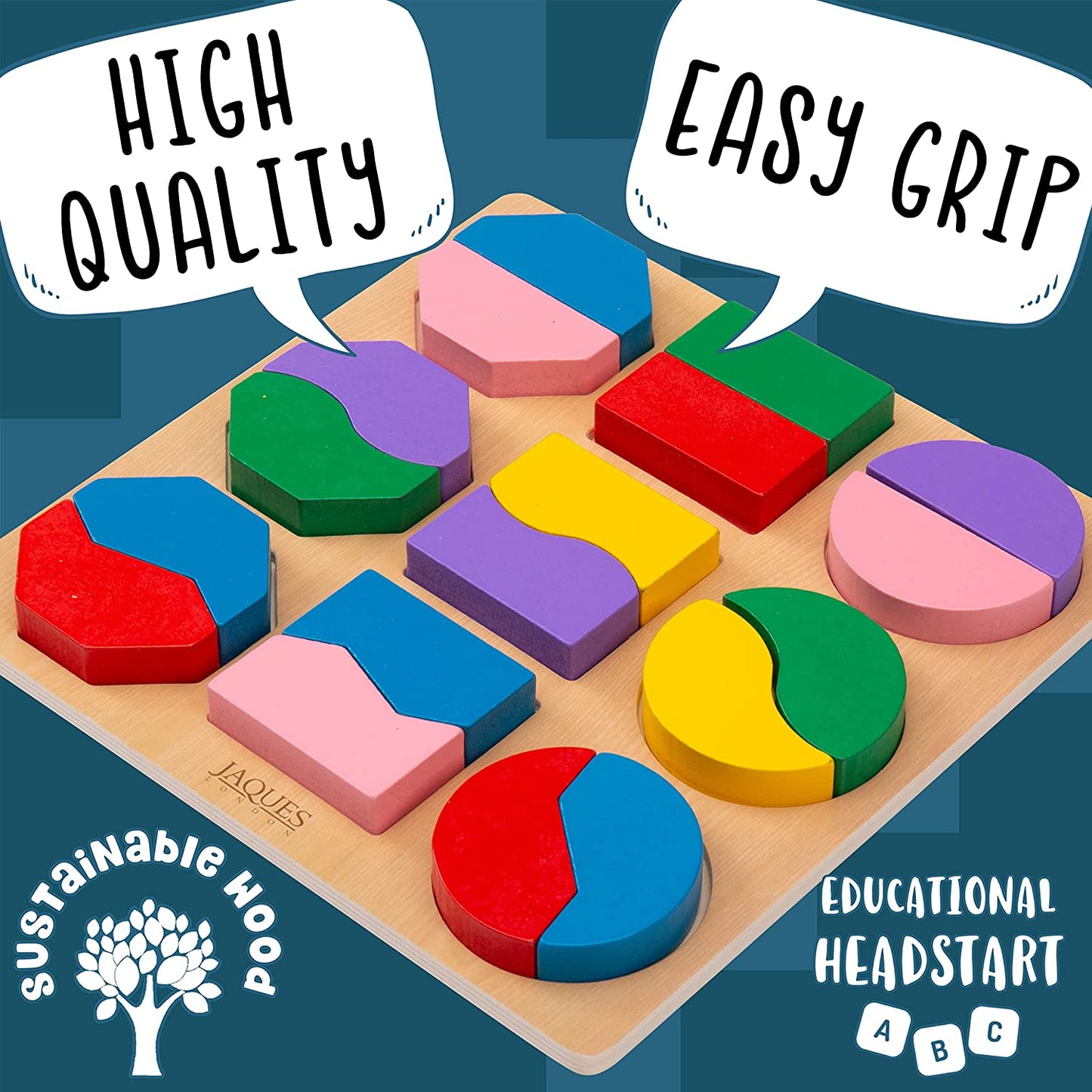 Jaques of London - Quebra-cabeça de formas em madeira