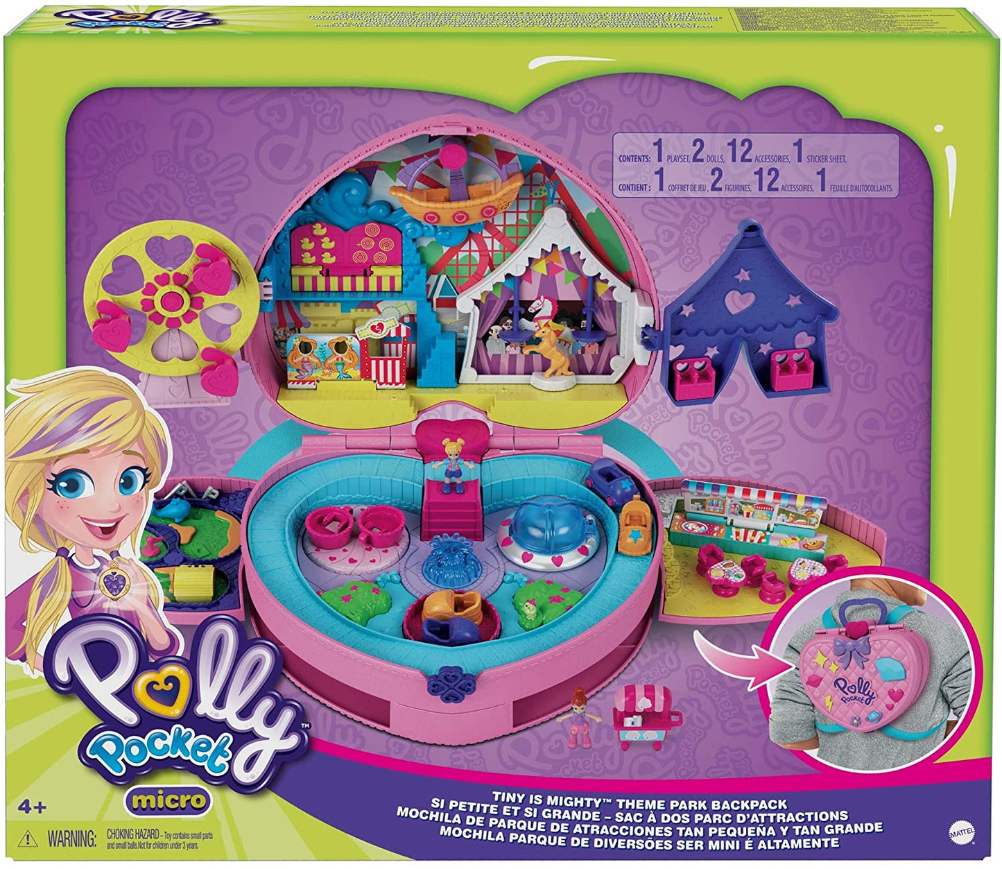 Polly Pocket Tiny Mochila Parque Disney Pixar Cars