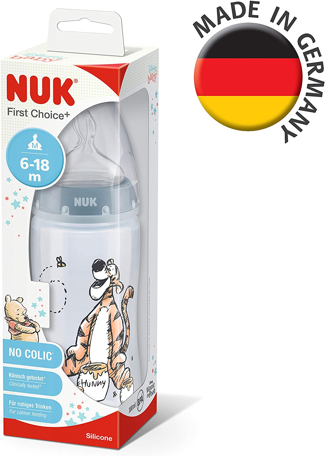 NUK Disney Winnie The Pooh First Choice - Biberón 300 ml