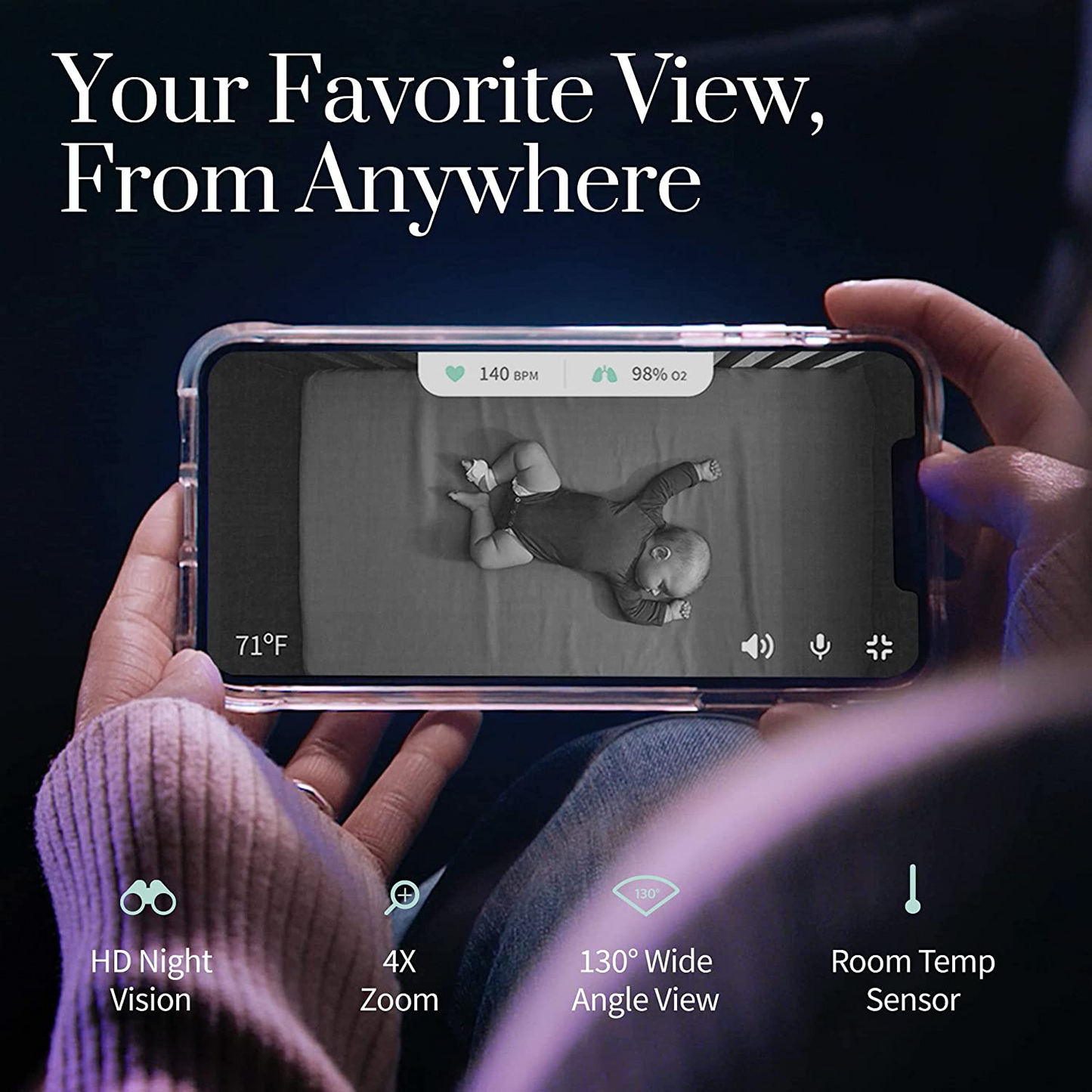 Owlet Monitor Duo Twin Pack - 2 câmeras e 2 meias inteligentes - Baby Monitor com câmera de vídeo HD - Visão noturna e áudio - Rastreie frequência cardíaca, oxigênio e tendências de sono (0-18 meses) - Verde menta