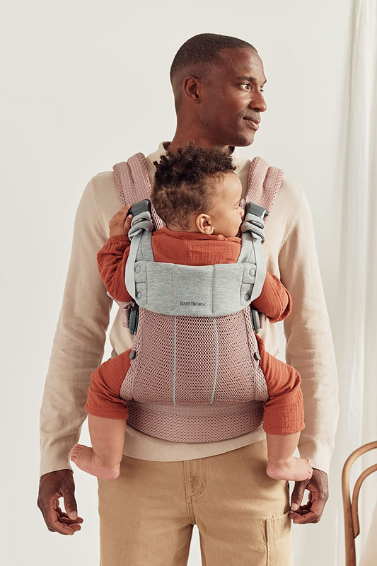 BabyBjörn Harmony, Mochila Porta Bebé Canguro, Malla 3D, Rosa Oscuro