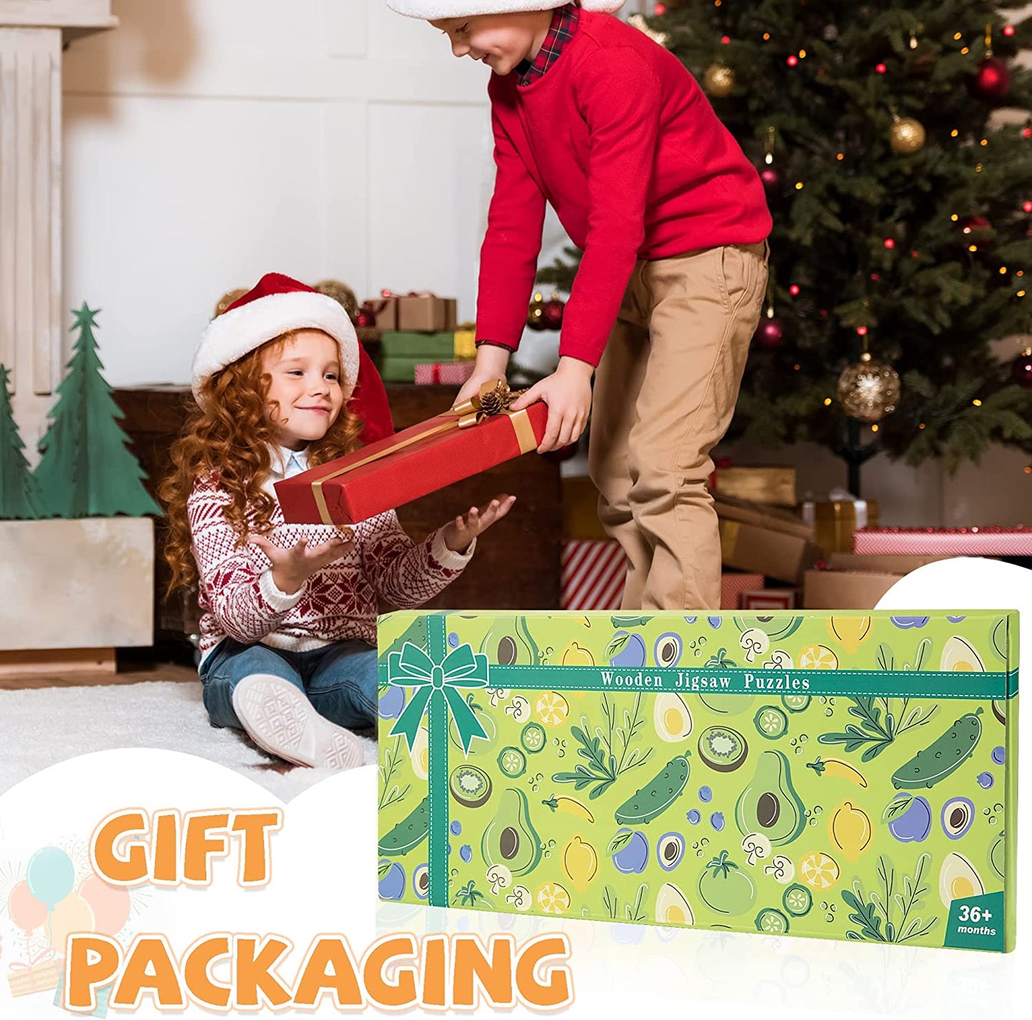 HELLOWOOD - Brinquedos Educativos Quebra-cabeças de Madeira 3D - 29 peças