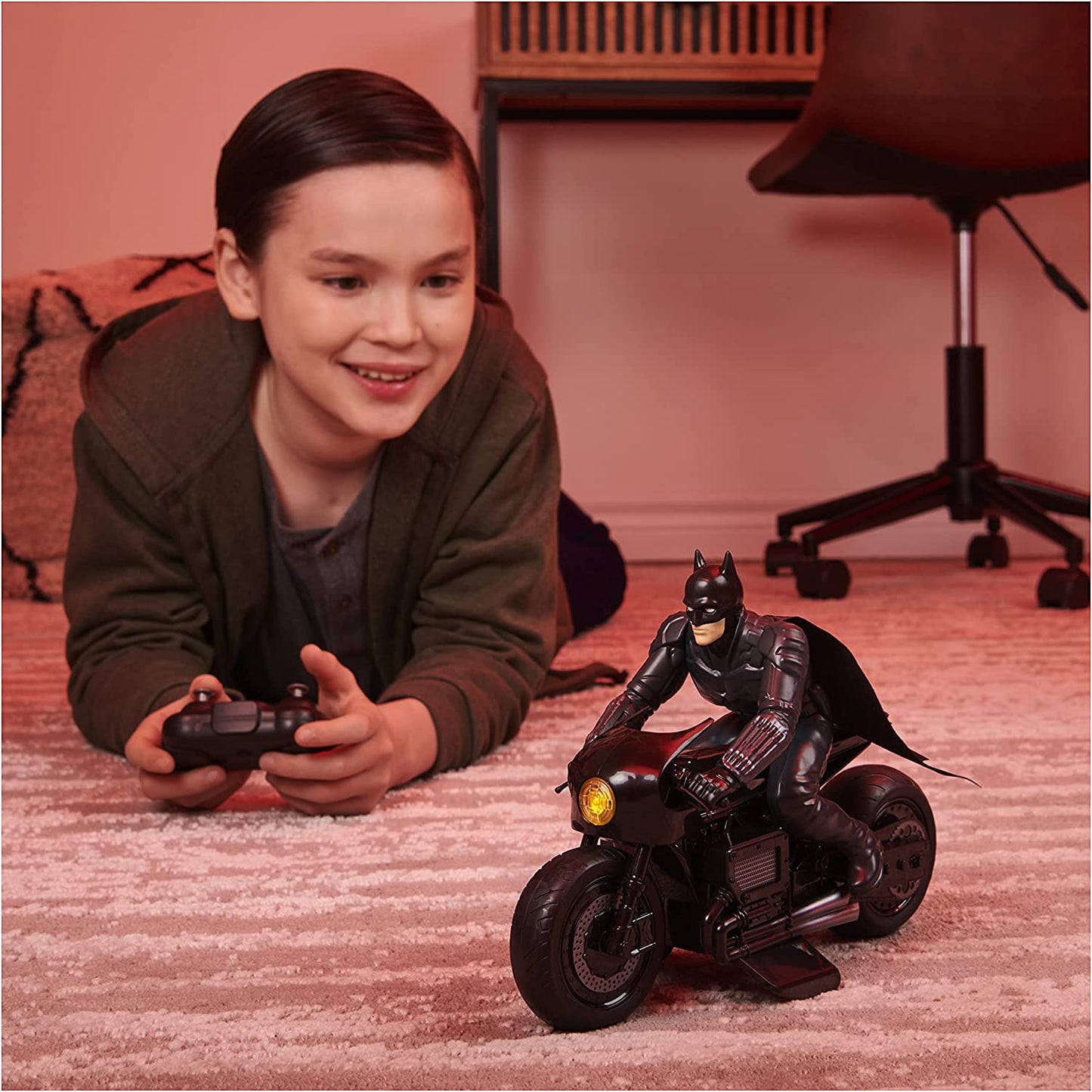 DC Comics The Batman Batcycle RC with Batman Rider Action Figure