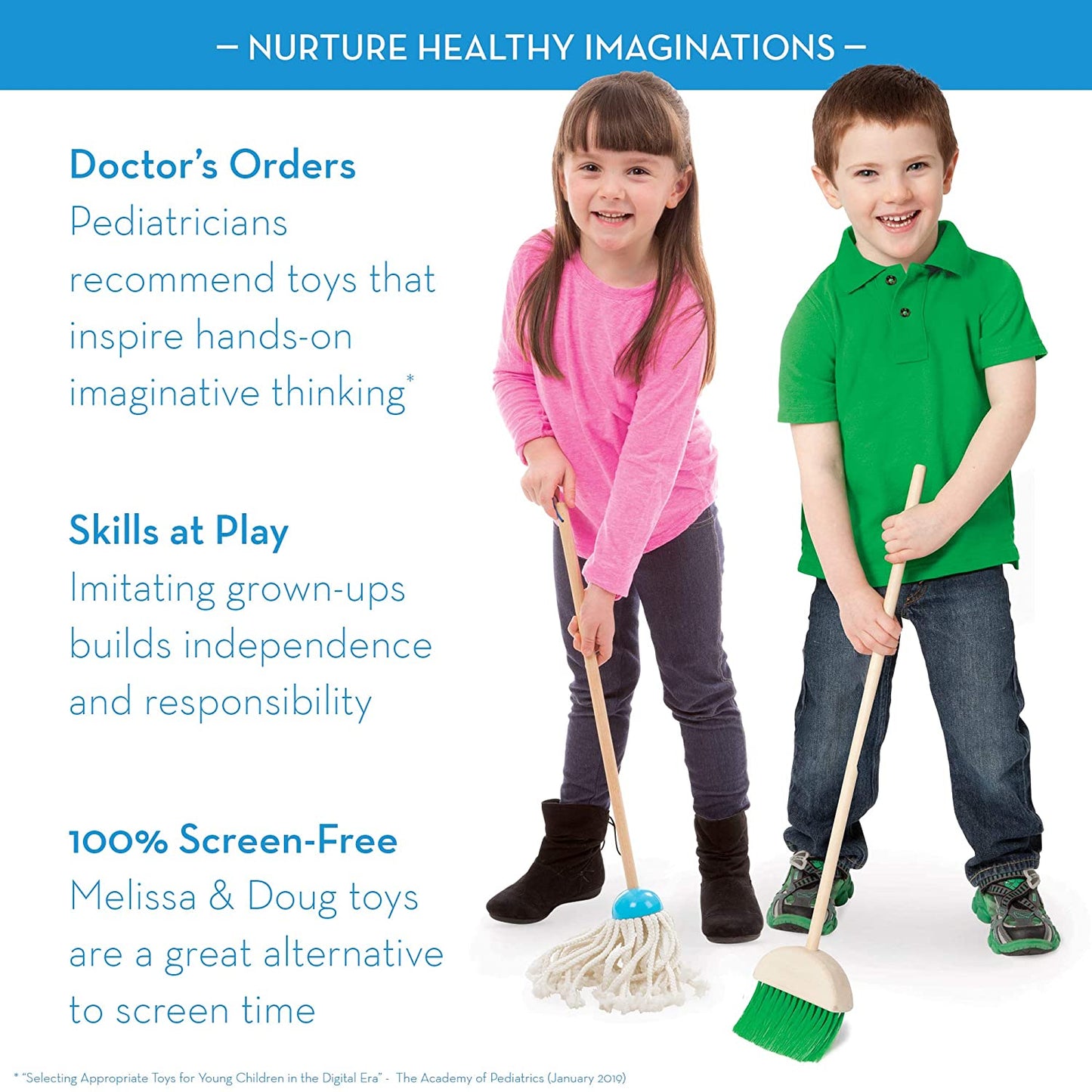 Melissa & Doug - Poeira! Varrer! Esfregão! Jogo de simulação