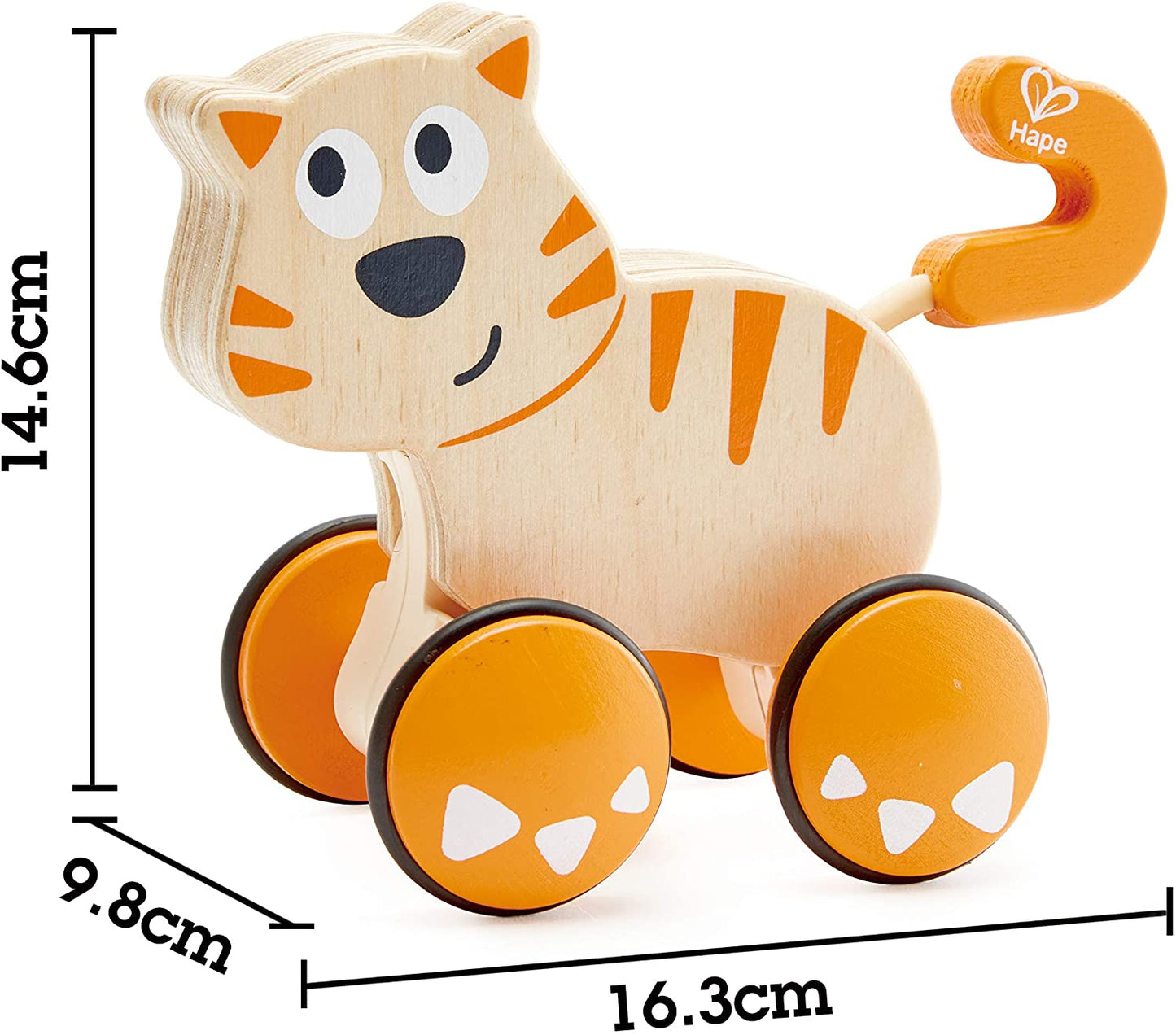 Hape - Empurre e puxe o brinquedo de madeira de gato
