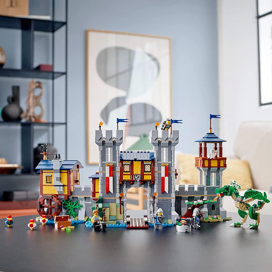 LEGO 31120 - Conjunto de brinquedos de castelo medieval e dragão Creator 3 em 1