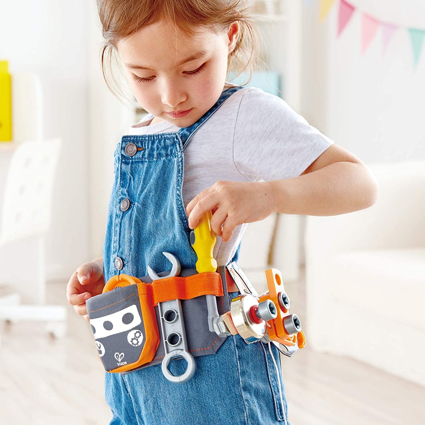 Hape - Cinto de ferramentas científicas do Junior Inventor - Construído no cinto - Inclui 3 experimentos