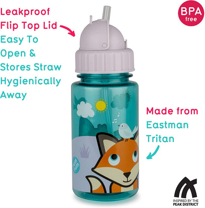 TUM TUM - Garrafa de água infantil flip top com canudo Felicity Fox