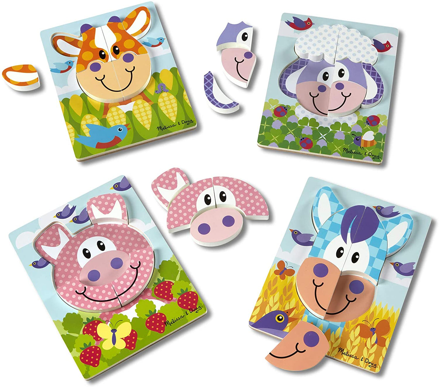 Melissa & Doug Conjunto de quebra-cabeças de madeira