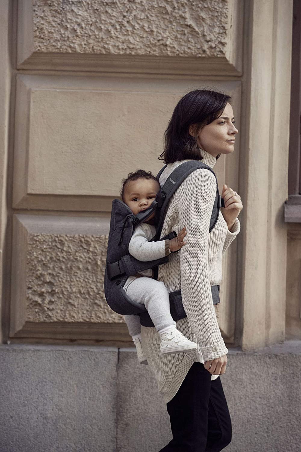 BABYBJÖRN Baby Carrier One, Cotton, Denim Grey/Dark Grey