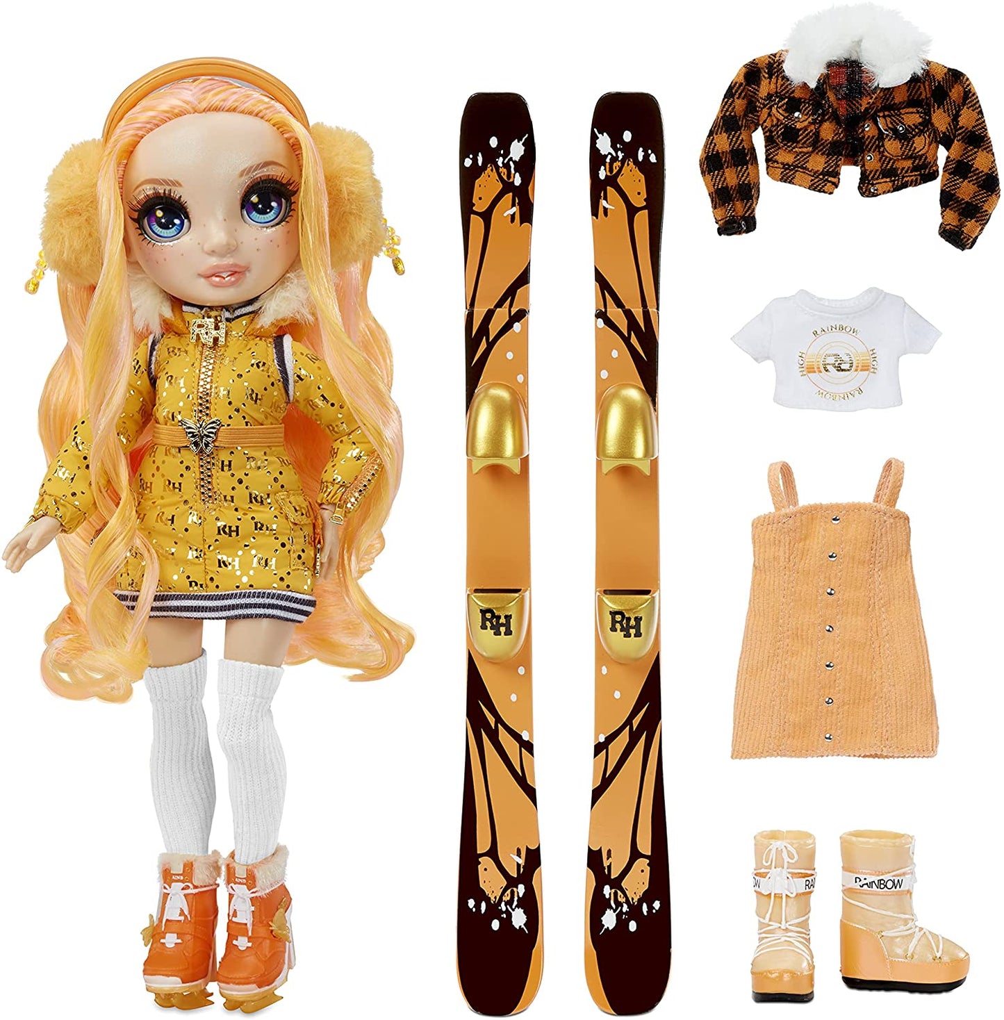 Rainbow High 574767EUC - Férias de inverno, boneca da moda Poppy Rowan-Orange