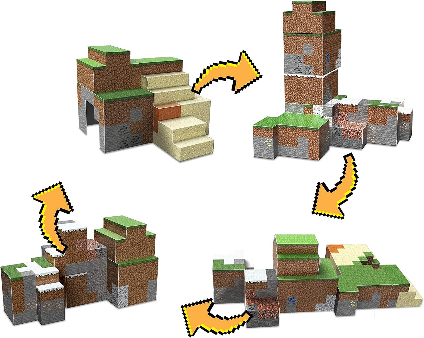 Minecraft GYB91 Overworld Protector Playset, acessórios e blocos de papel, criativo, conjunto de brinquedos de construção para crianças de 6 anos ou mais, multicolorido, 2,0 cm * 2,0 cm * 2,0 cm