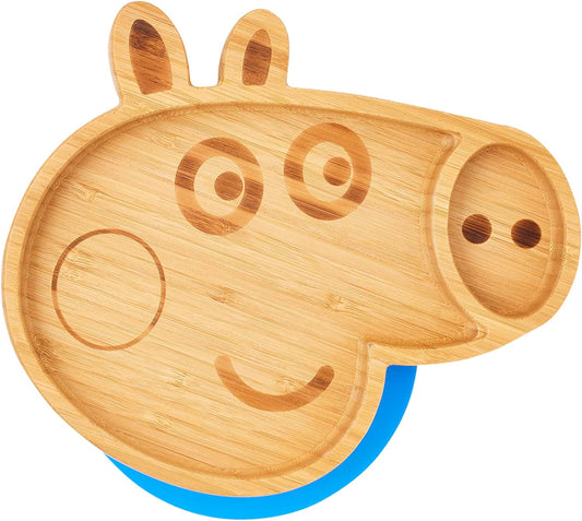 Plato para bebé Peppa Pig – Plato de bambú con ventosa para niños y niños pequeños | No tóxico | Fresco al tacto | Ideal para el destete dirigido por el bebé