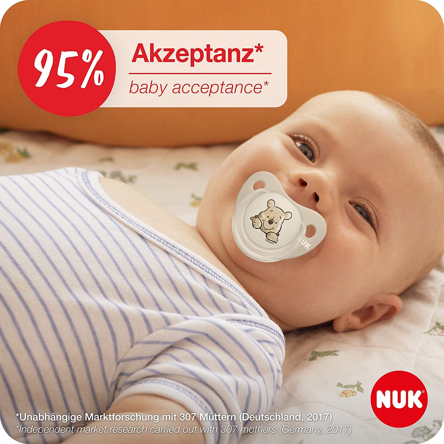 NUK - Chupetas Ursinho Pooh - Kit com 2 - (0-6 Meses) - Rosa