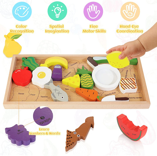 HELLOWOOD - Juguetes Educativos Puzzles de Madera 3D - 29 piezas