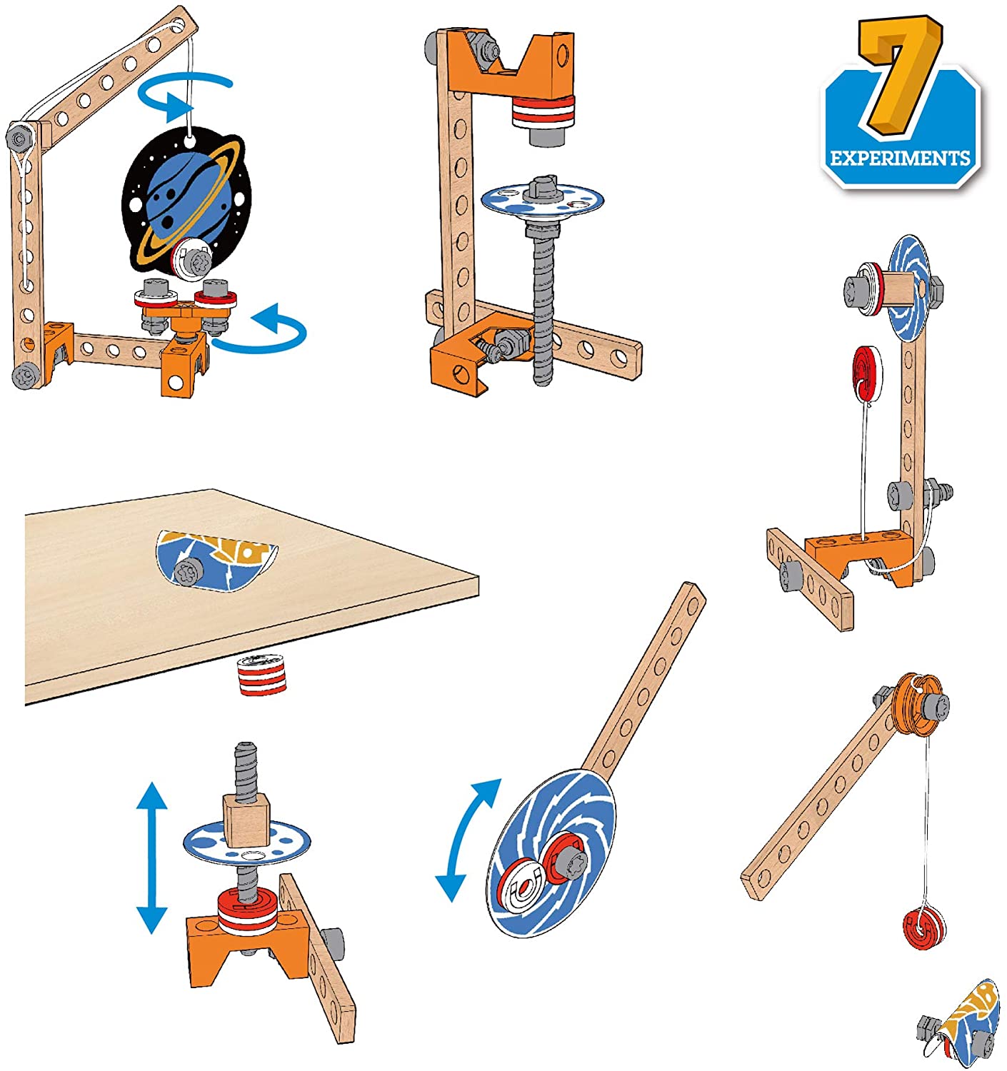 Hape - Inventor Magnet Junior Science Lab - Set de construcción de madera con 8 experimentos