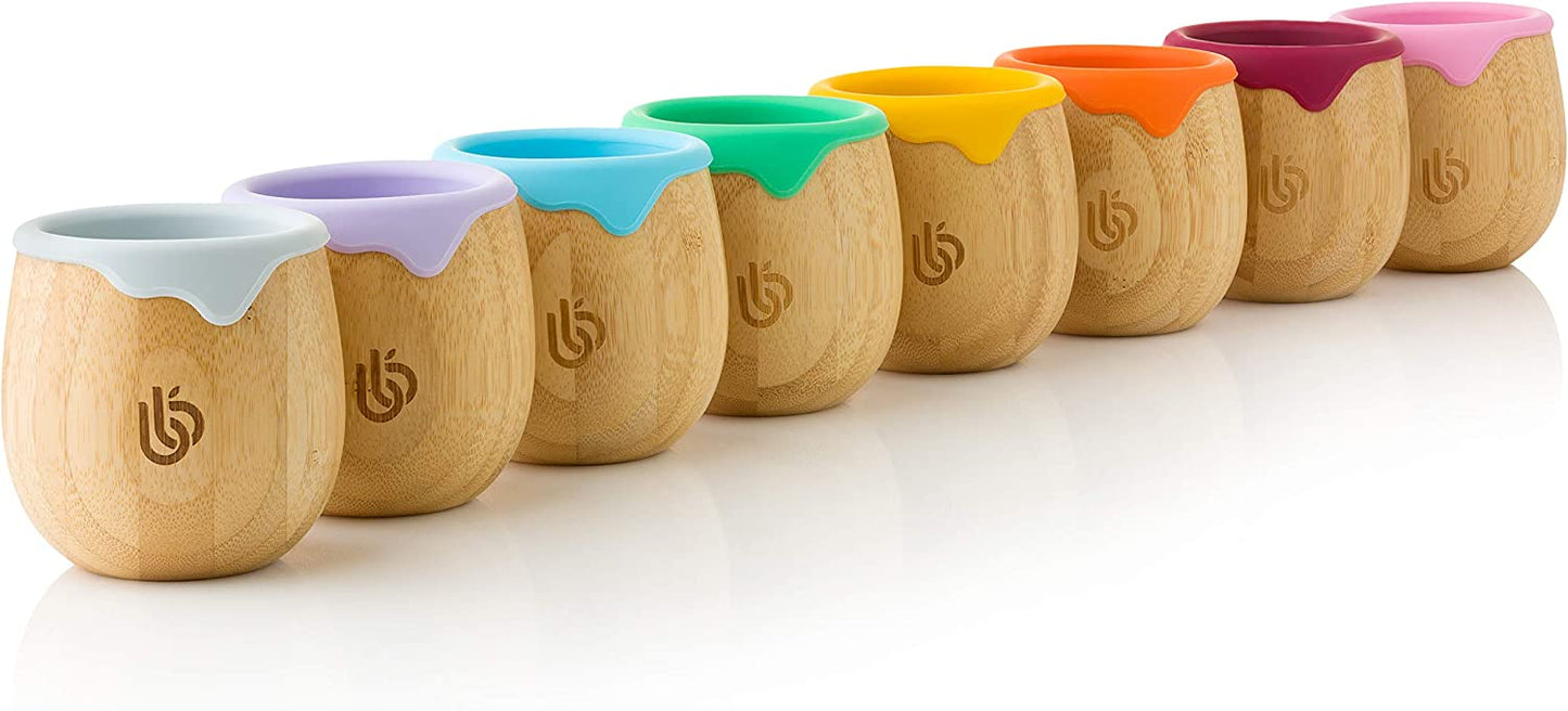 bamboo bamboo Infantil Copo para Crianças – Copo de Bambu 150ml para Bebê com Forro de Silicone | Taça de transição com canudinho | Copo Lanche | Ideal para Baby-Led Weaning | Promove habilidades motoras orais e de bebida (Rosa)