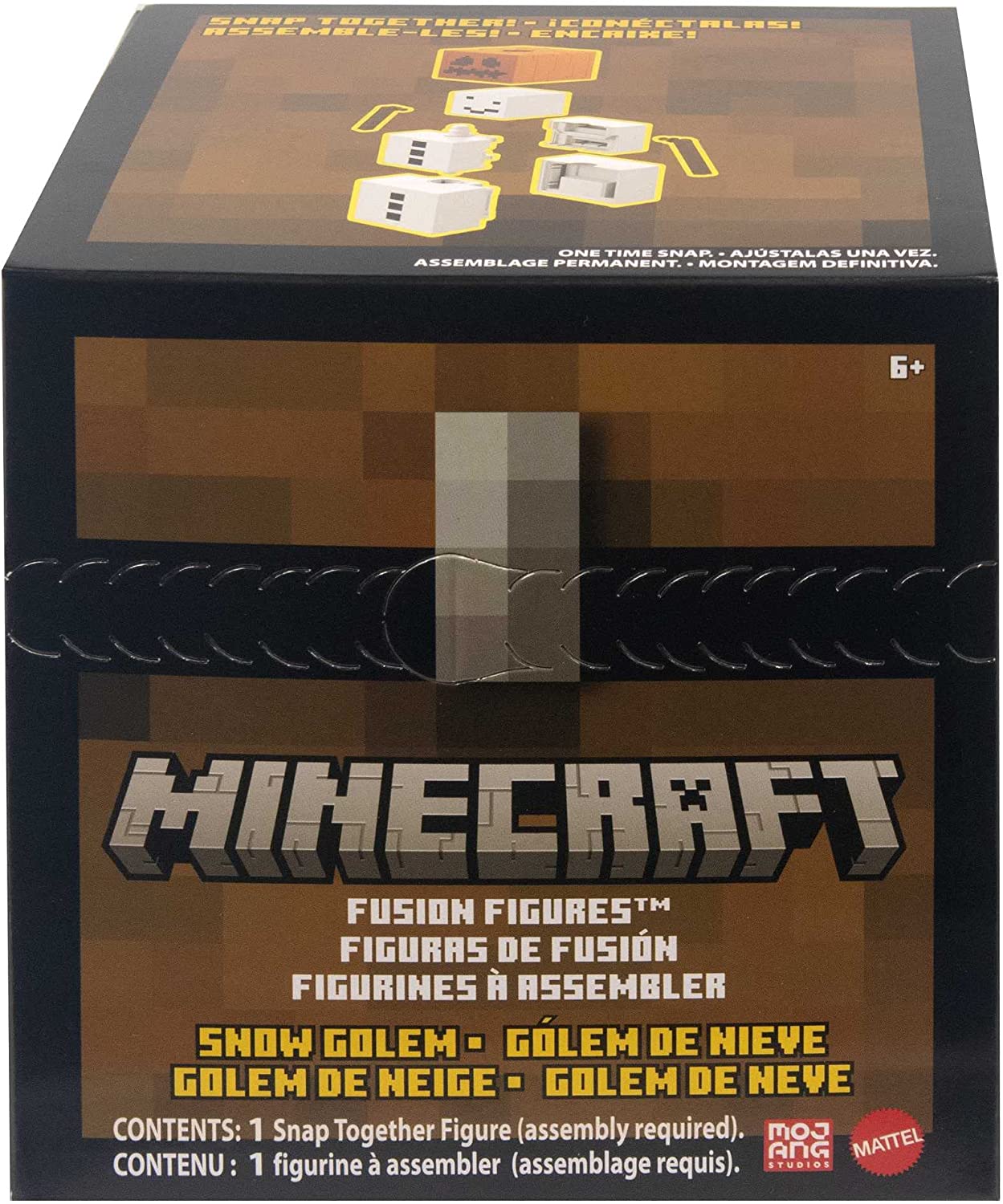 Minecraft Fusion Figures Craft-a-Figure Golem de Neve - Personagem fácil de construir - Compatível com outras figuras - Tamanho grande - Presente para crianças com mais de 6 anos - HDV54