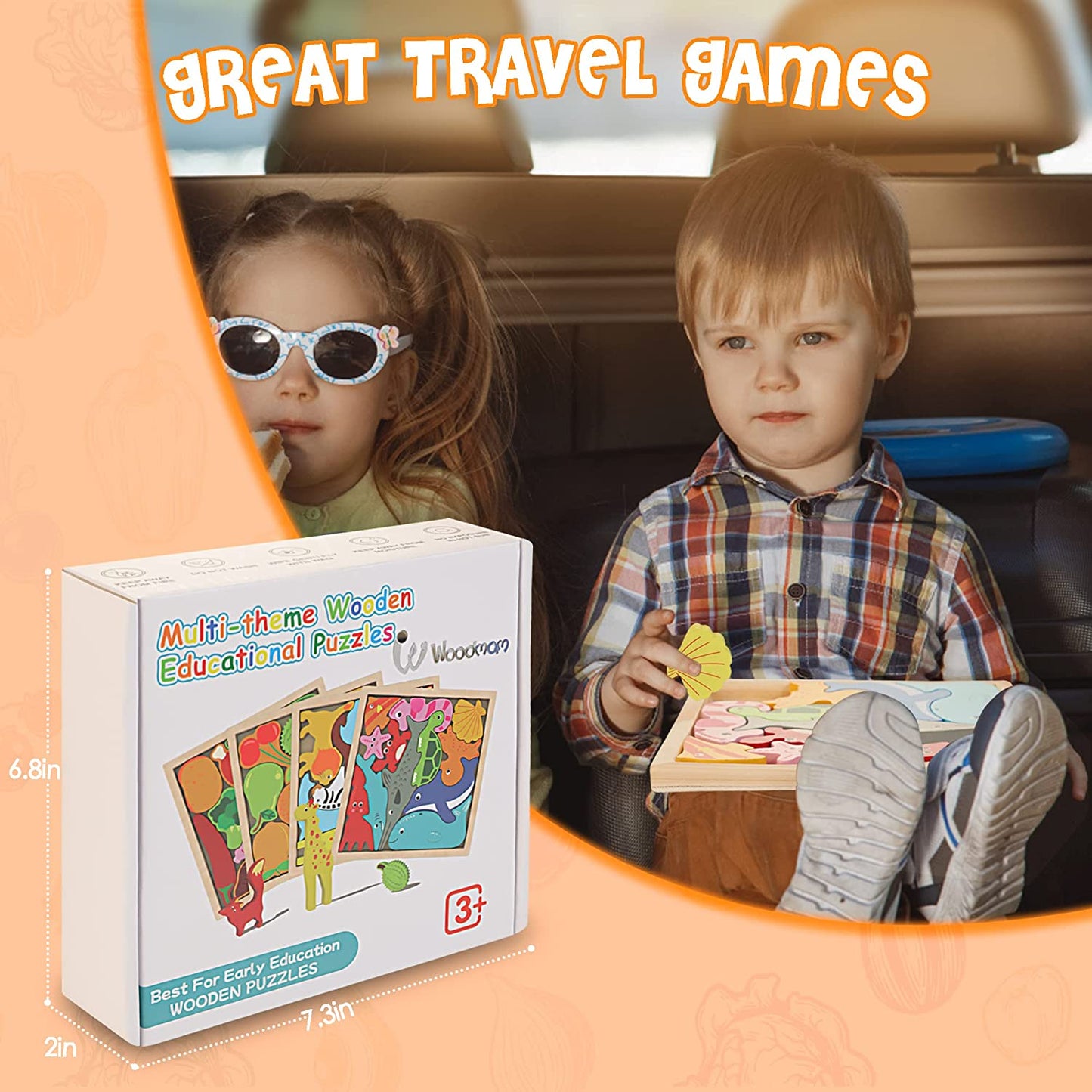 HELLOWOOD - Quebra-cabeças de Madeira - 4 Pacotes 3D com Vários Temas -