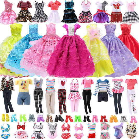Barbie -Ropa para muñeca barbie - 63 piezas