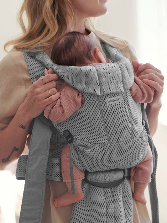 Mochila Porta Bebé BabyBjörn Move Kangaroo, Malla 3D, Gris