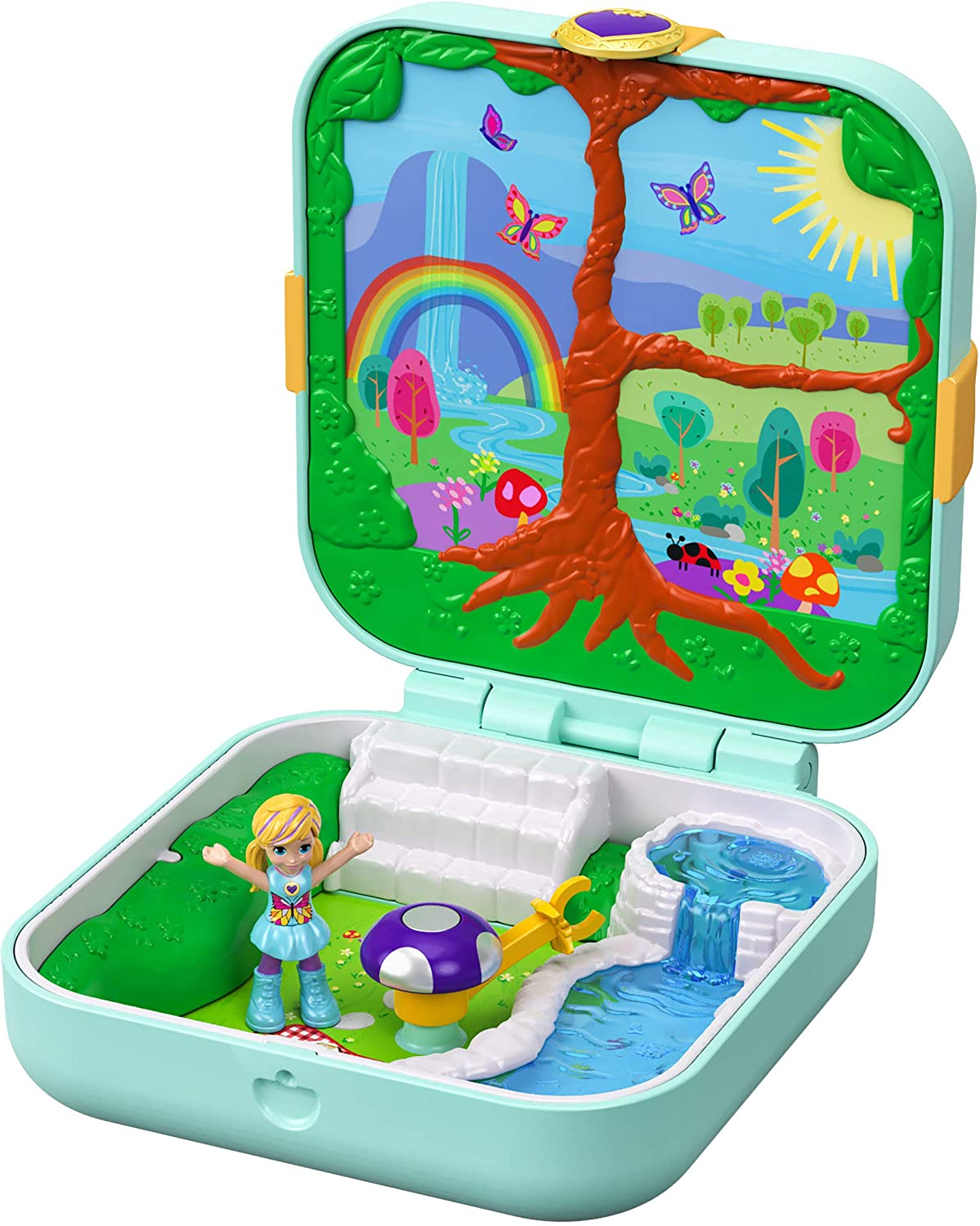 Polly Pocket GDK79 Escondite del bosque secreto de bolsillo con tema F