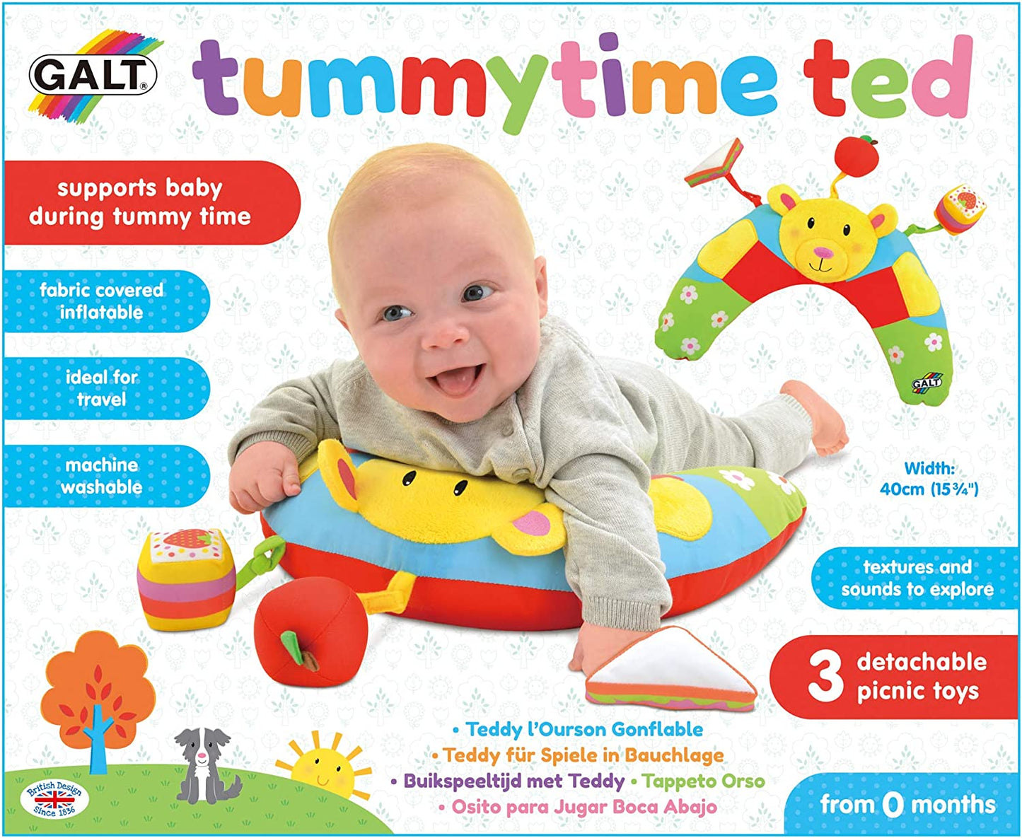 Galt Toys Tummy Time Ted - Almofada de Barriga
