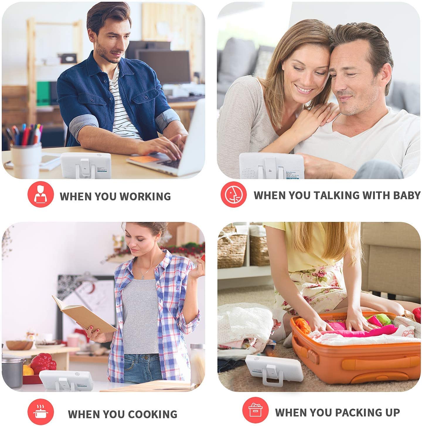 Monitor de bebê com câmera e visão noturna, 3,5''