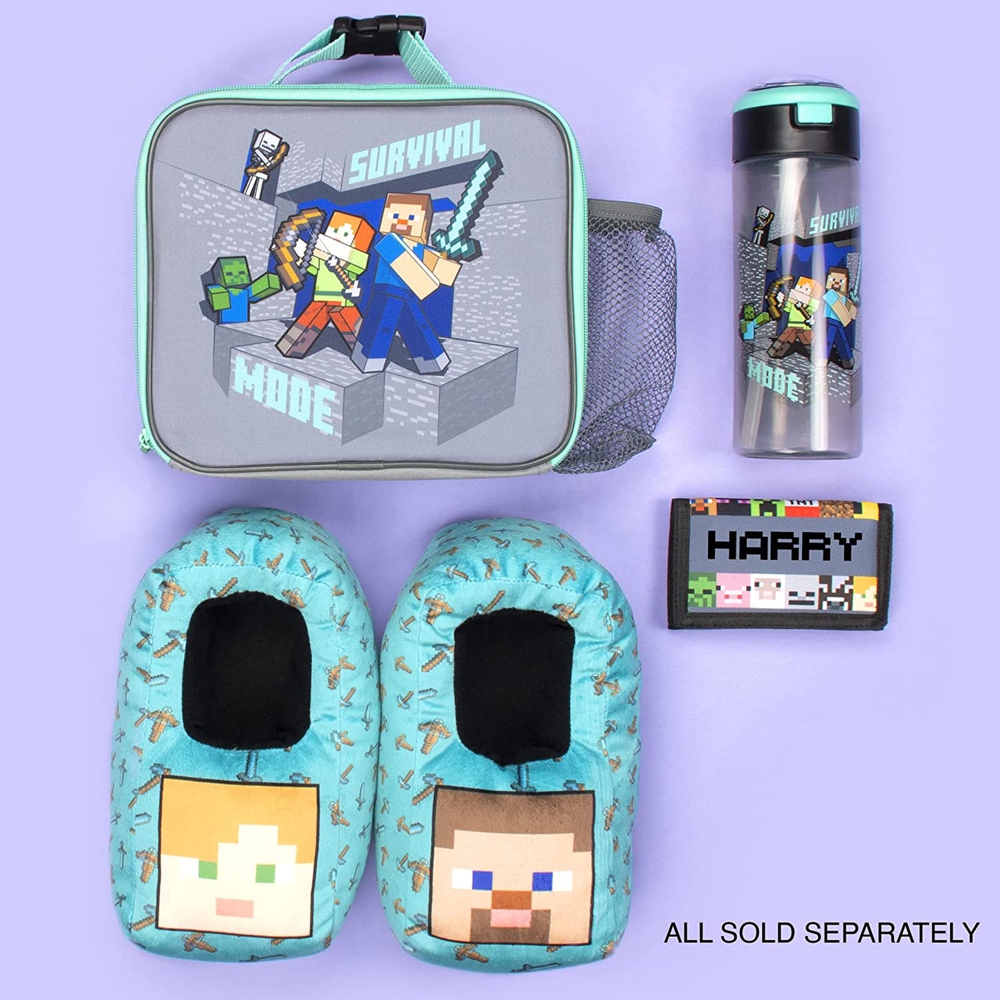 Minecraft crianças Lancheira para - videogame Steve & Alex para Lancheira - de malha Bolso - clipe Alça com de transporte - Minecraft Presentes do - oficial do Mercadoria Minecraft