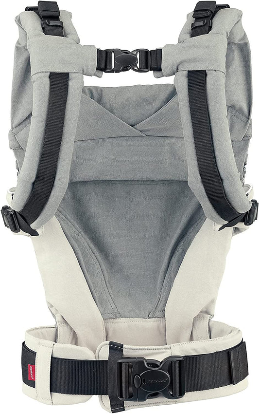 manduca XT Carrinho de bebê > Algodão cinza-branco < Carrinho de bebê com assento ajustável, 3 posições de transporte (frente, quadril e costas), sem necessidade de inserção infantil, algodão orgânico, recém-nascido a criança (3,5-20 kg)
