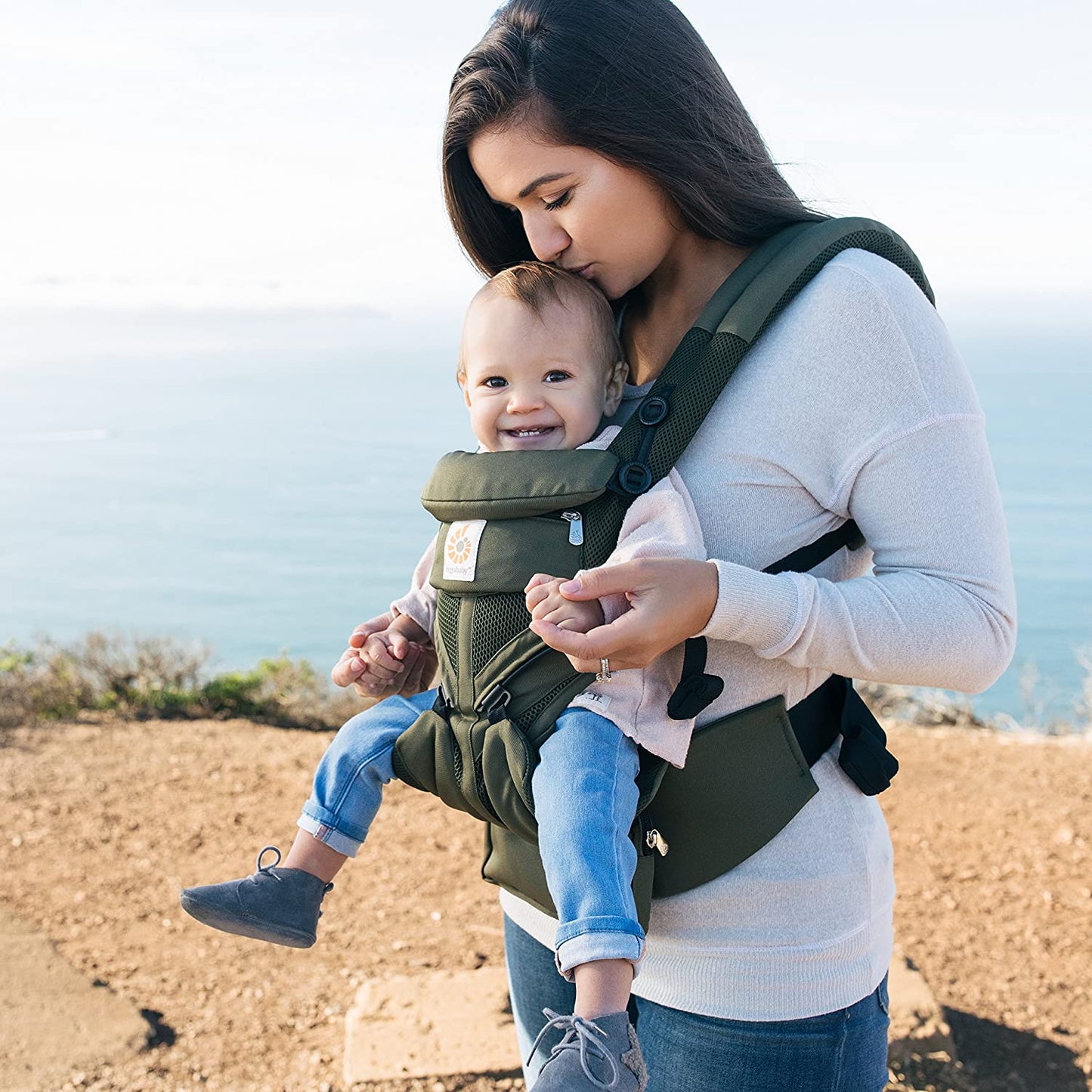 Ergobaby - Canguru para recém-nascidos de até 3 anos, 360 Cool Air Khaki Green
