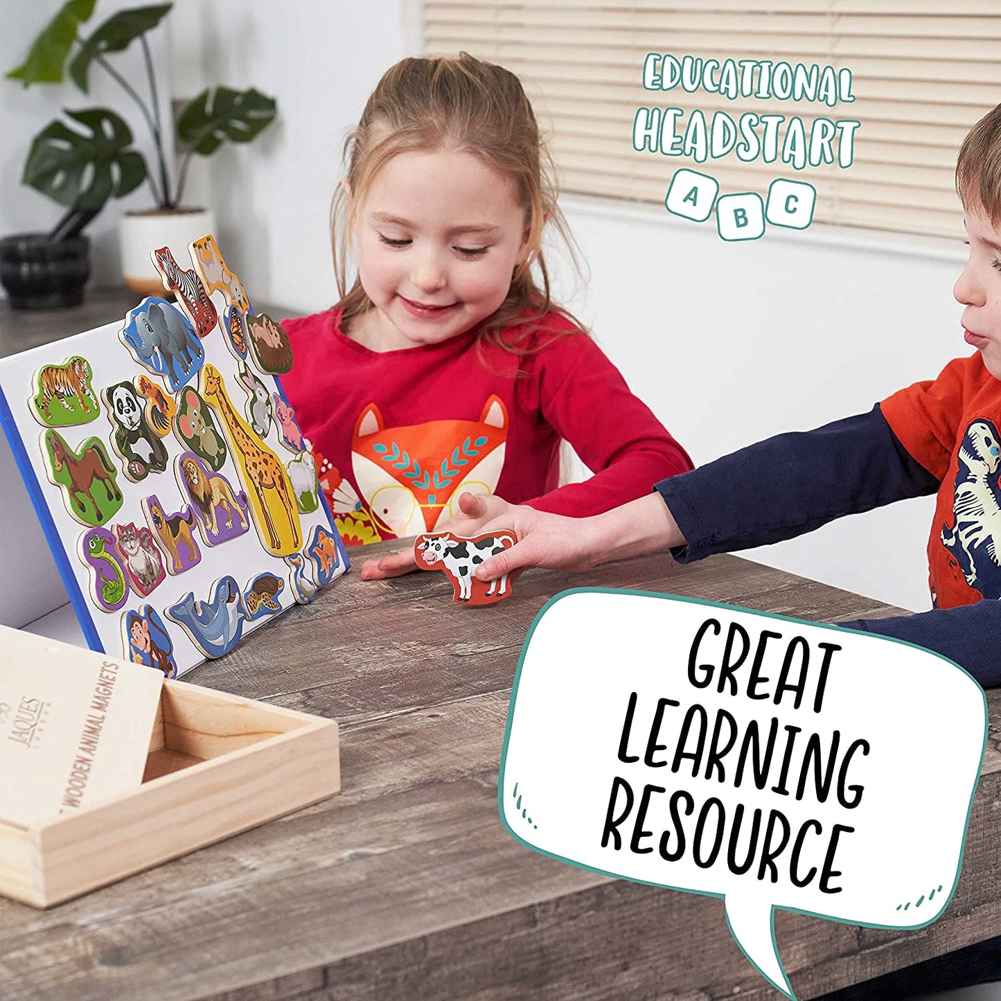 Imanes de animales de madera para niños de Jaques of London