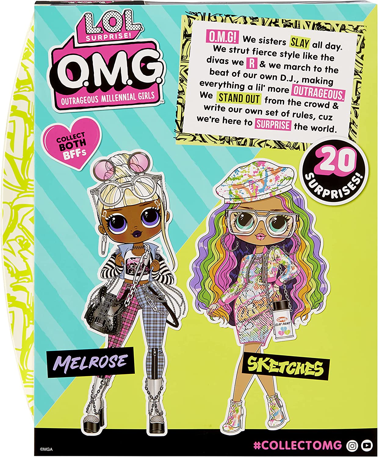 L.O.L. Surprise! Boneca Fashion, Roupas e Accessories Sketches 581857EUC - 20 Surpresas 4+