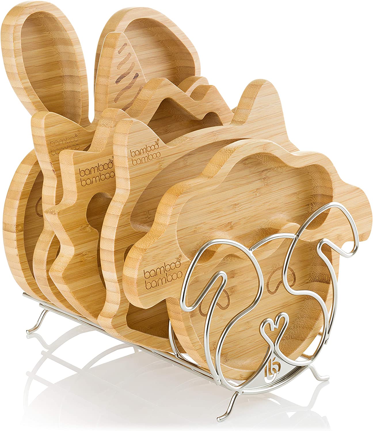 bamboo bamboo inoxidável de aço de armazenamento Rack (cachorros)