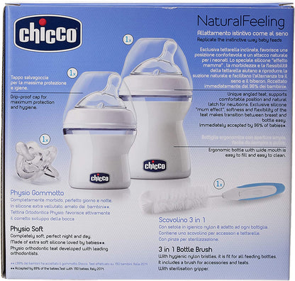 Chicco - Conjunto Inicial Natural Feeling - Kit com 4 Peças - Tranparente
