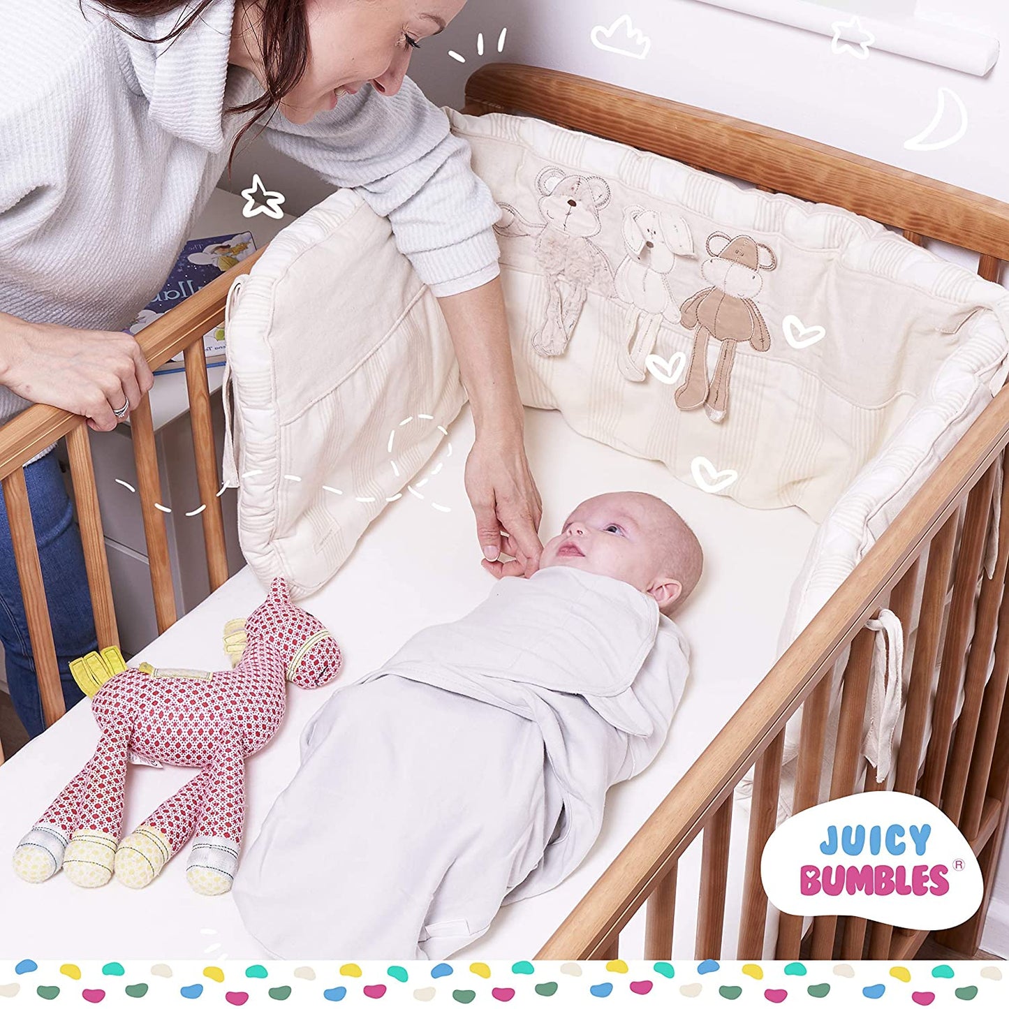 Baby Swaddle Wrap 100% Algodão Orgânico - Cinza - 0-3 Meses