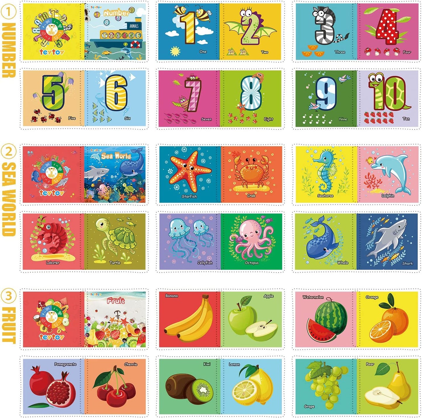 Teytoy - Livros Macios Meu Primeiro Ano - 0 a 6 meses - 6 unidades