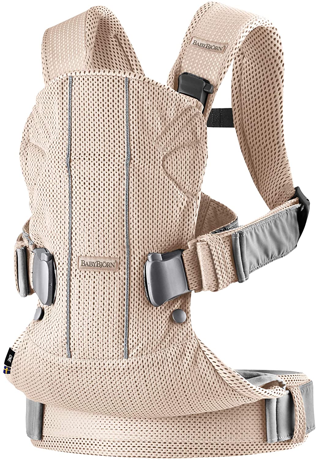 BABYBJÖRN Mochila Porta Bebé One Air, Malla 3D, Rosa Nacarado