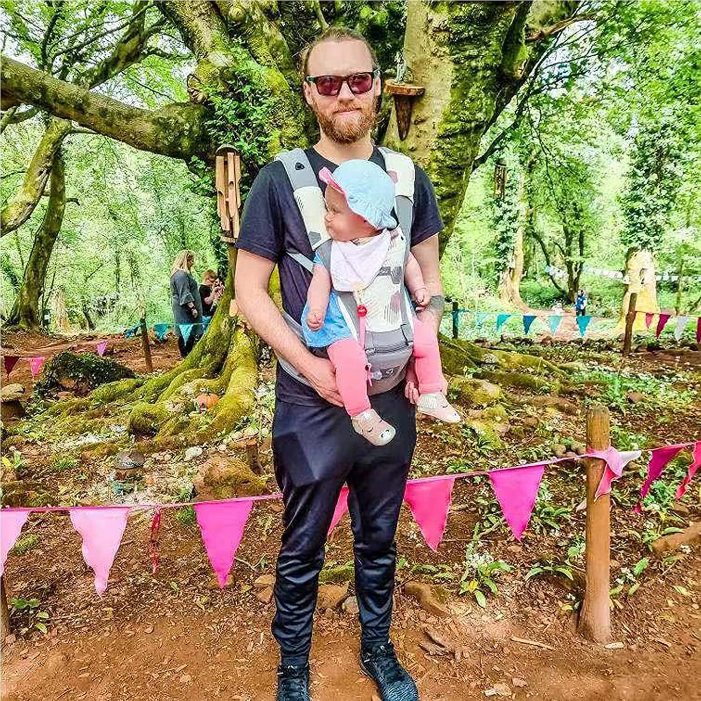 Bebamour Canguru 3-36 meses 6 em 1 assento de quadril com 3 almofadas para babar (porta bebê, cinza)