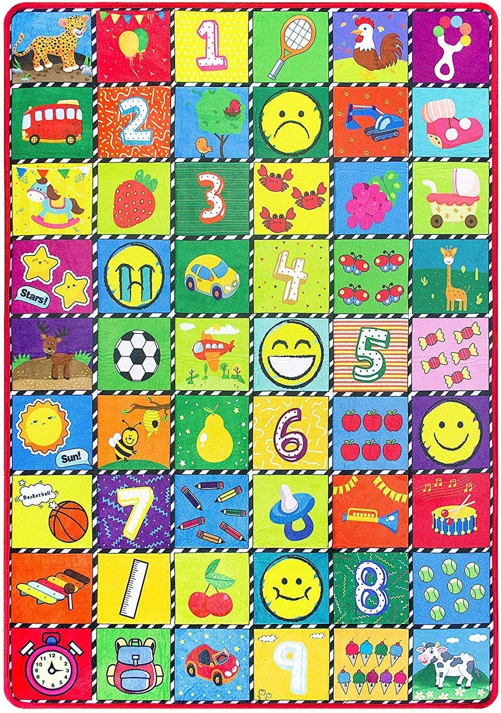 Teytoy - Tapetes Antiderrapantes Super Macios 112x151 cm - Vermelho