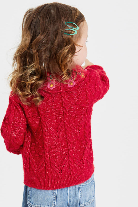 |Niña| Jersey con cuello - Rojo - (3 meses-10 años)