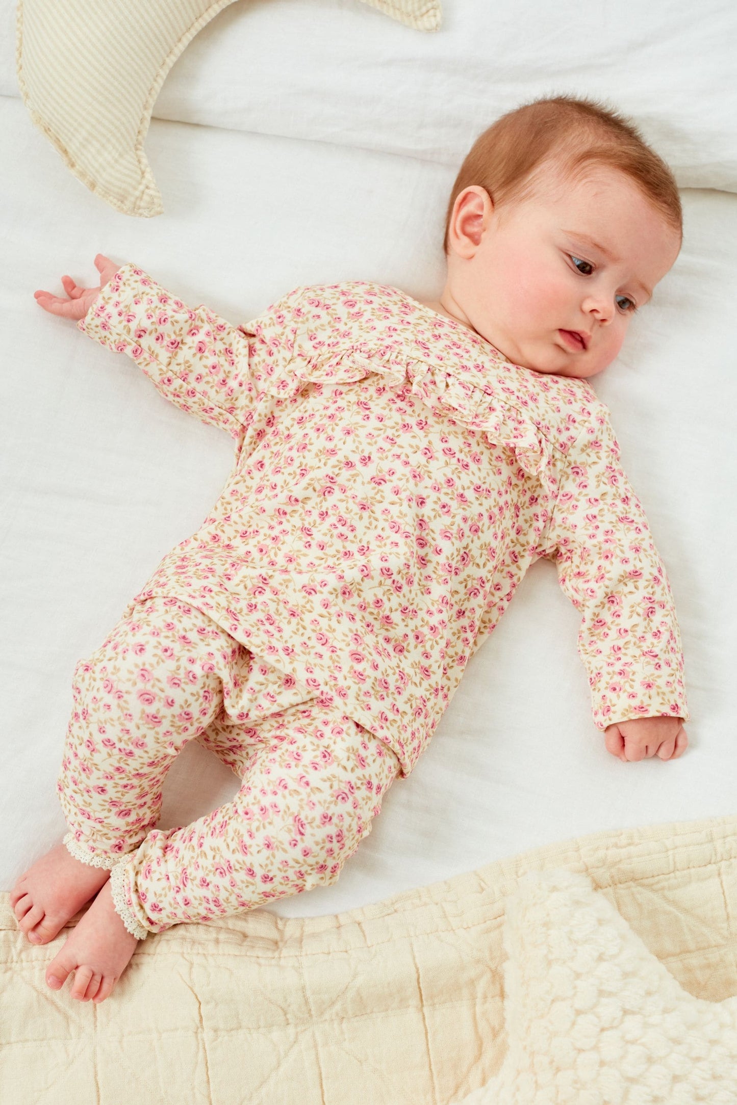 |BabyGirl| Conjunto de Camisetas Manga Longa - Kit 3 peças - Coelhinho Rosa/Floral - (0meses-2anos)