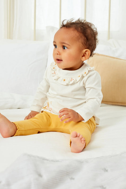 Meu Primeiro Guarda-Roupas - T-shirts amarelo Ochre - kit com 3