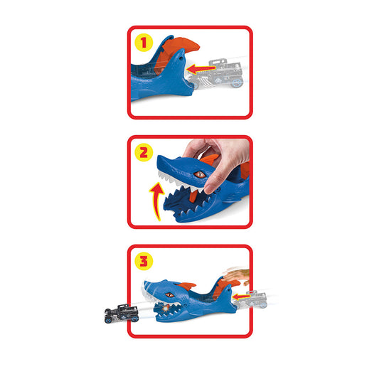 Asistente de lanzadores de Hot Wheels City: Dino y Tiburón