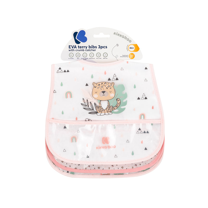 Kikka Boo Eva Terry Babador com Catcher Savanna Rosa 3Pk