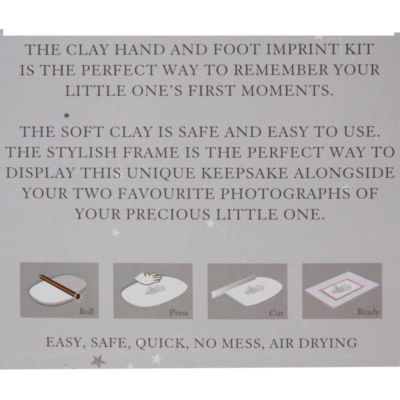 Bambino - Marco de fotos y estampado de arcilla - Blanco