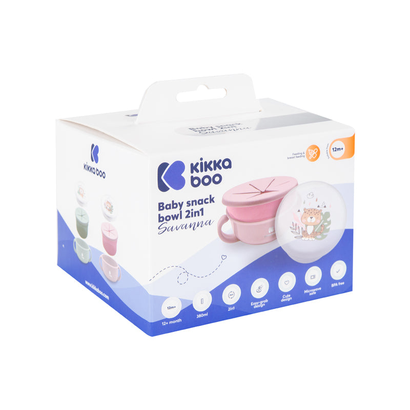 Kikka Boo Snack Bowl 2 em 1 Savanna Pink